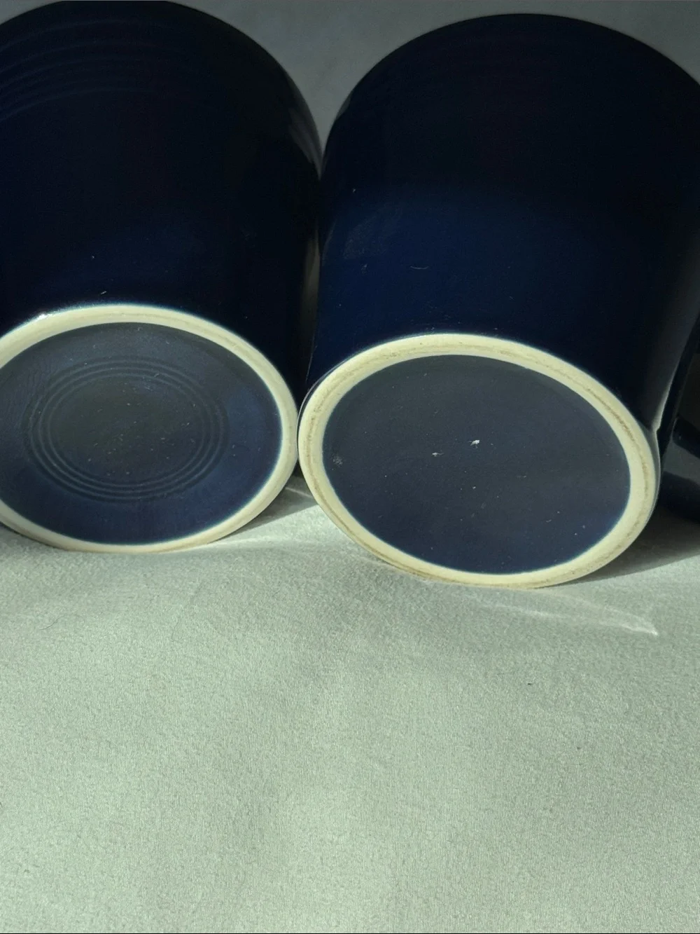 2 FIESTA TAPERED COFFEE MUGS - COBALT BLUE FIESTAWARE 15 OZ